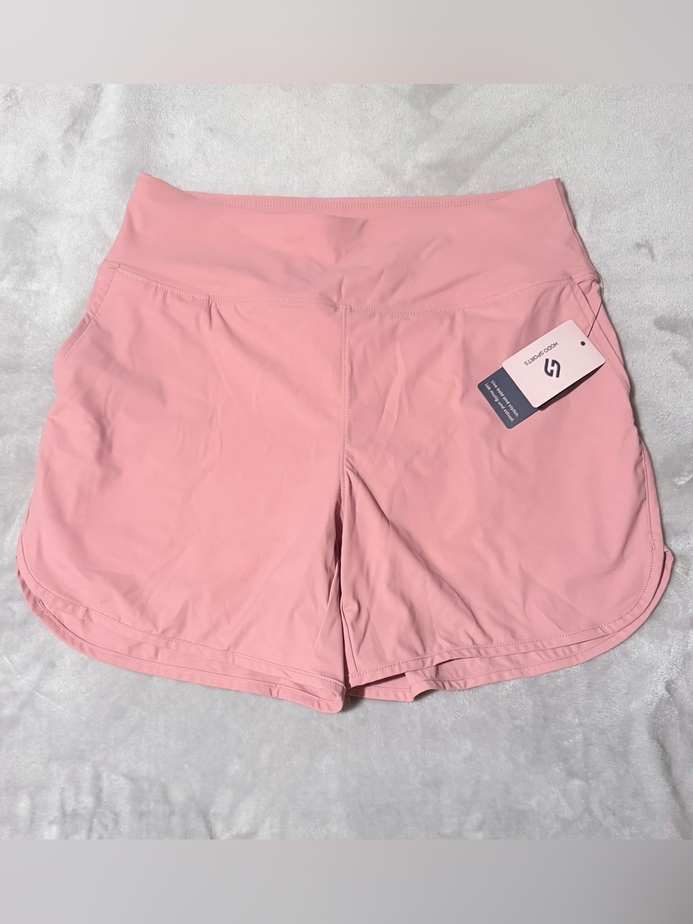 High-Rise Pink Athletic Shorts with Smooth Waistband